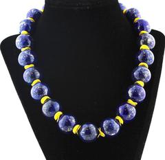 Glowing Natural Afghan Lapis Lazuli Necklace