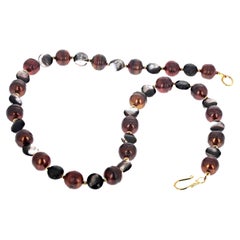 AJD Affascinante bellissima collana di perle marroni molto luminose e conchiglie di perle da 20 pollici