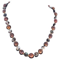 Fascinating Beautiful Very Bright Brown Pearls and Pearl Shells 20" Necklace