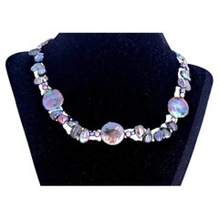 Mostly Intensely Purple Natural Real Pearl 17" Necklace