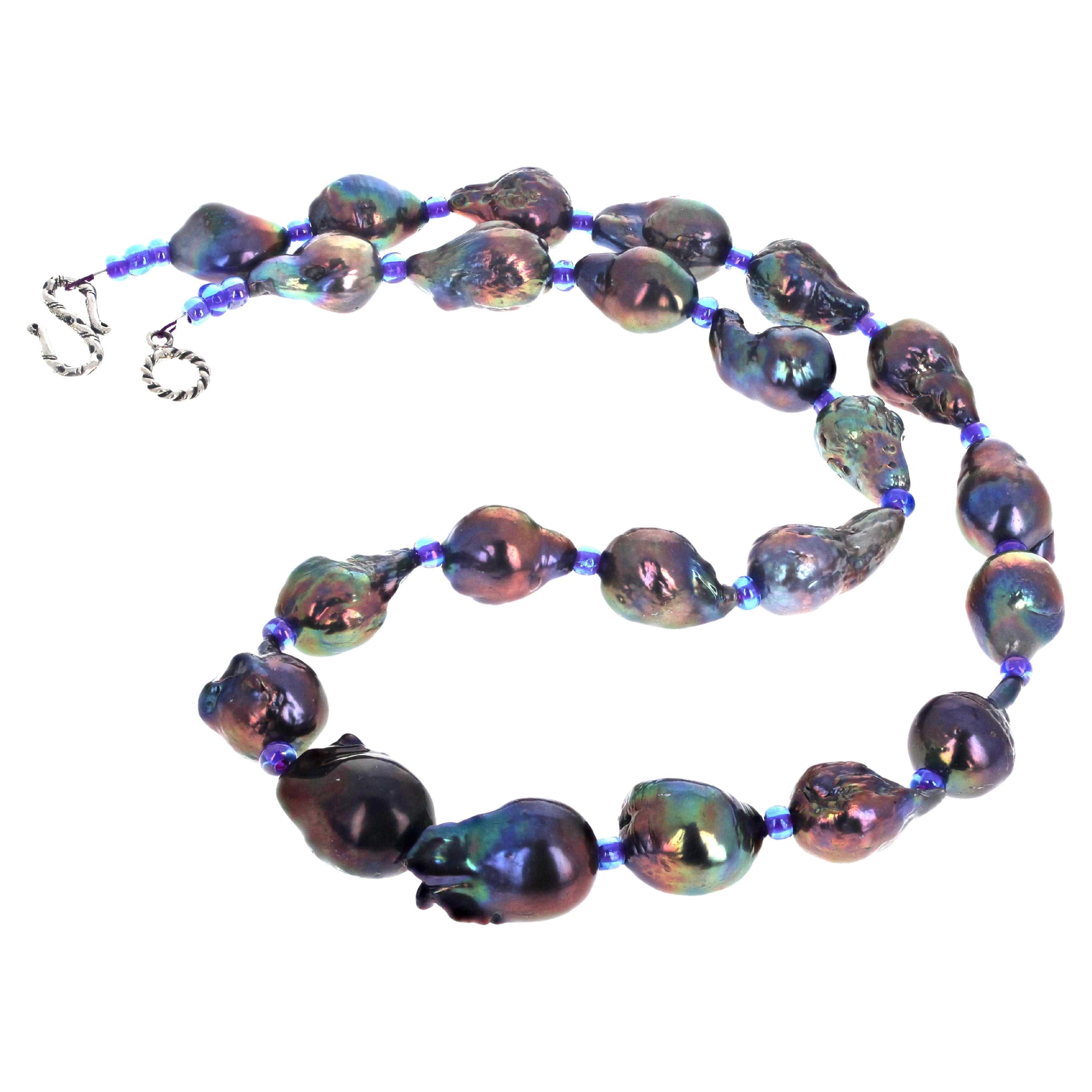 AJD Perles perles magnifiques perles naturelles magnifiques collier de 21 pouces en vente