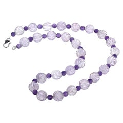 Collier 18" en améthyste véritable taillée de manière fascinante