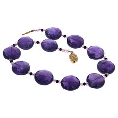 Klare Brillanten Natürliche Echte Amethyste 16" Halskette