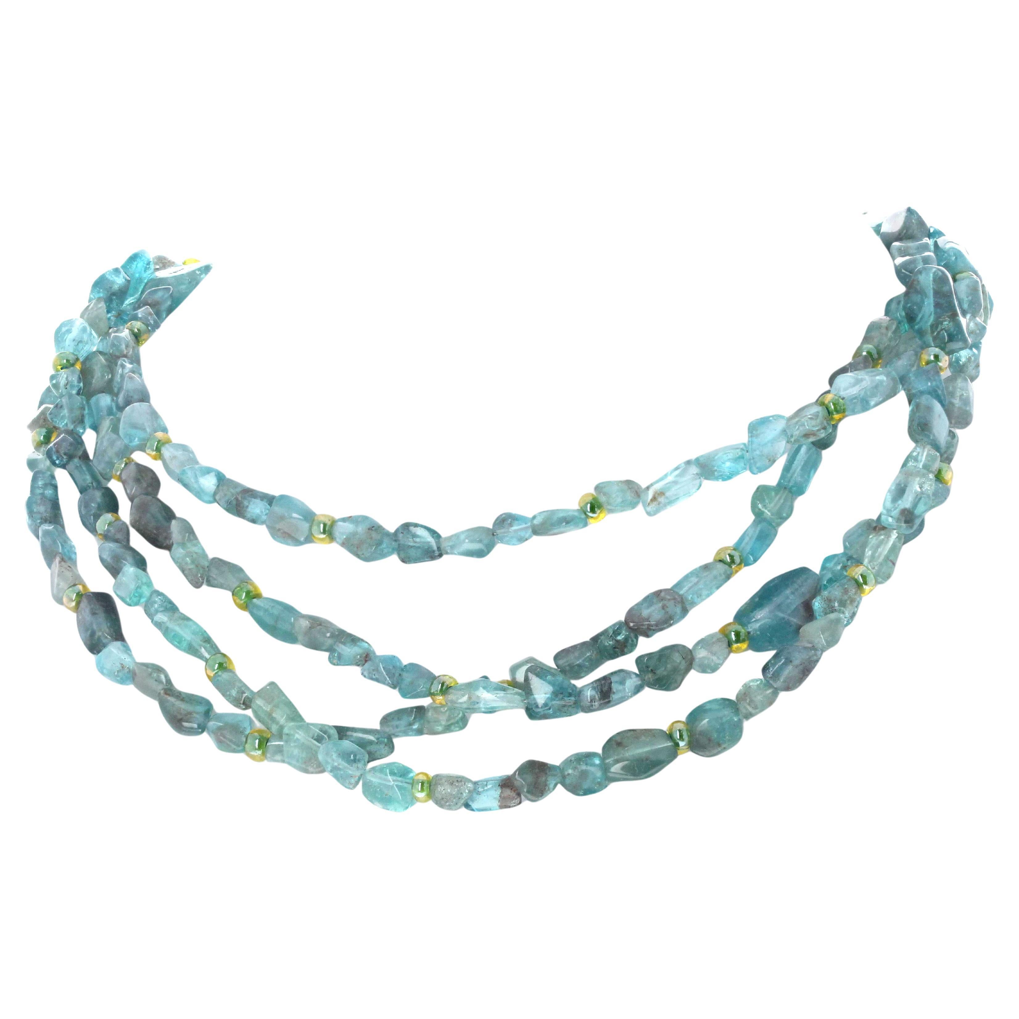 AJD Collana di acquamarina "Endless" da 67 pollici