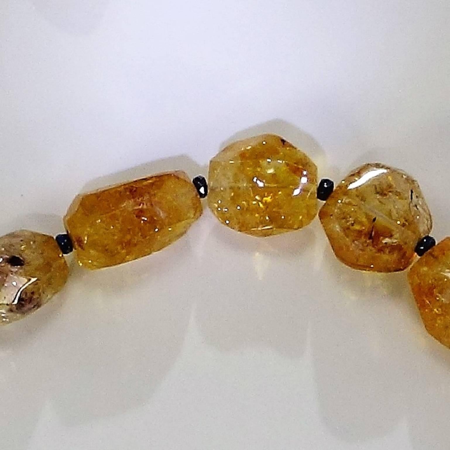 Faceted Chunk Citrine Necklace 1