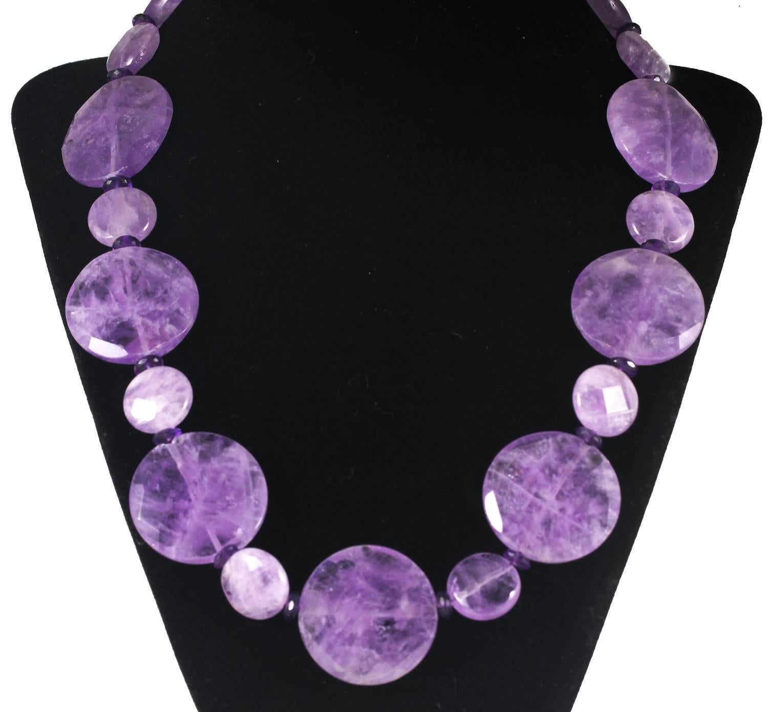 Artisan Multiple Sizes of Amethysts Necklace