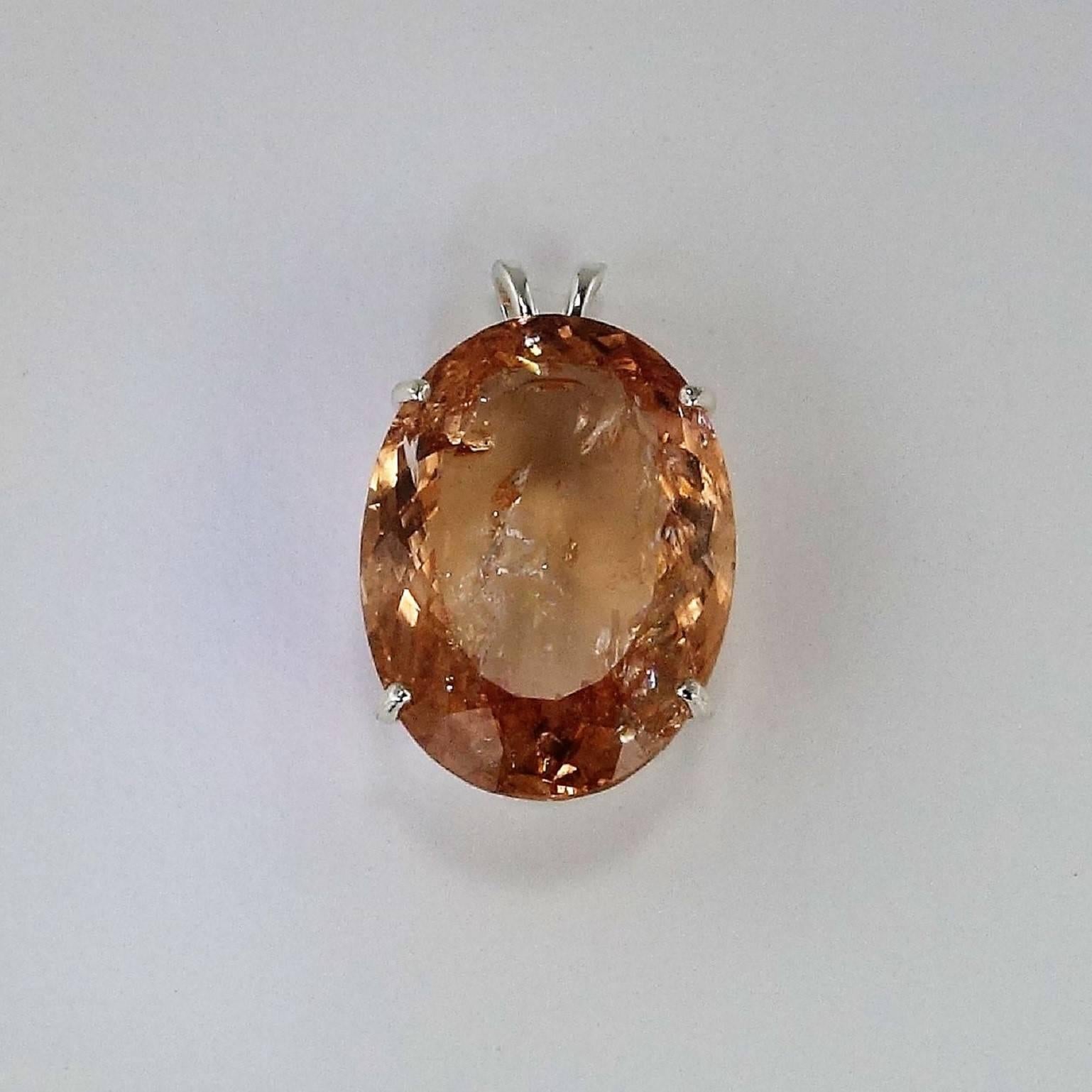 Oval Peach Morganite Pendant on Pearl Necklace June Birthstone 6