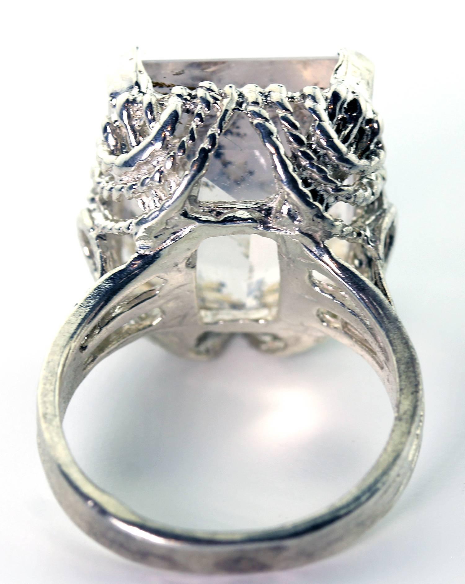 dendritic quartz engagement ring