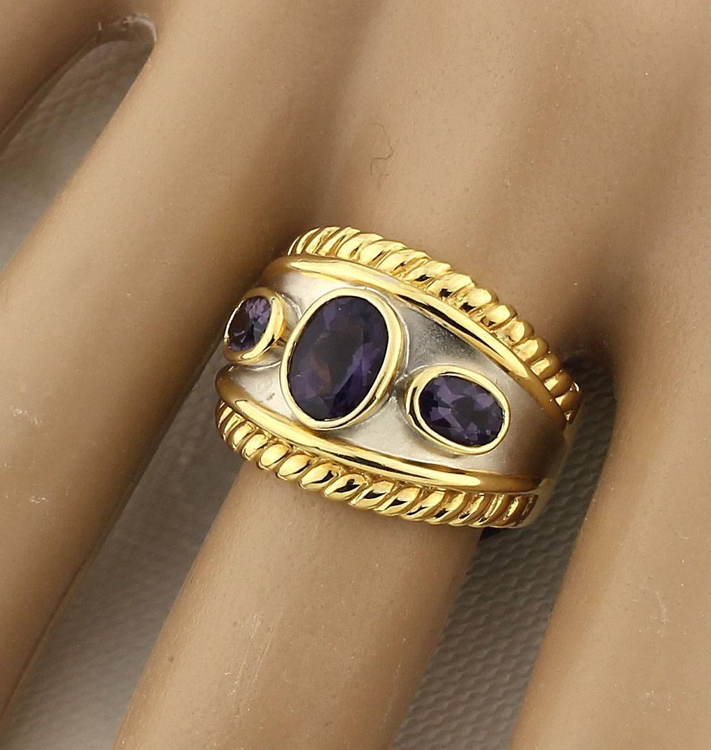 Iolite Sterling Silver Gold-Plated Ring 1