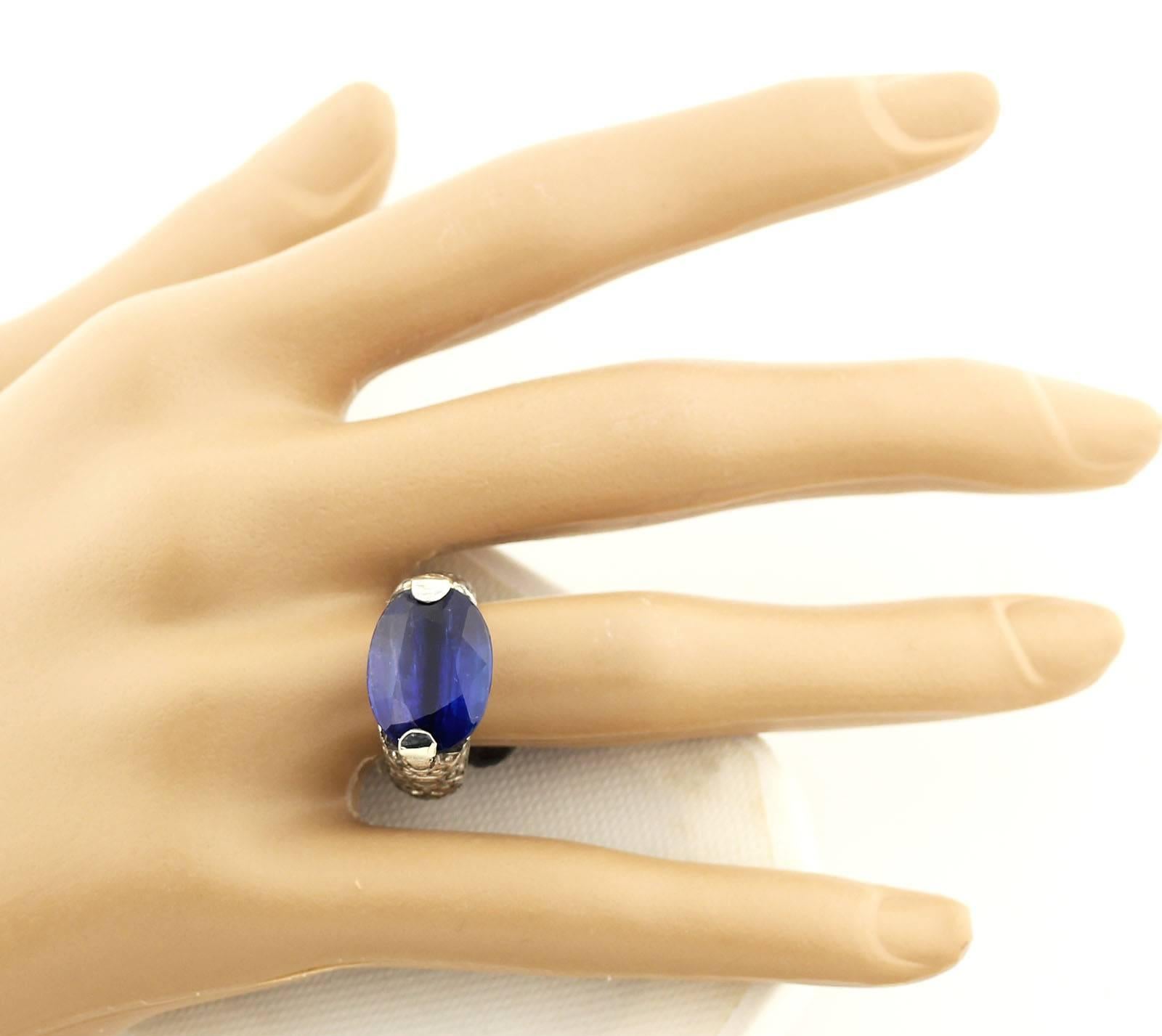 12.76 Oval Kyanite Sterling Silver Cocktail Ring 2