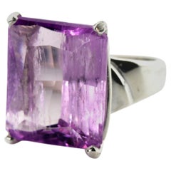 Fascinating HUGE Natural Violet Purple 15.98Ct Kunzite Sterling Silver Ring