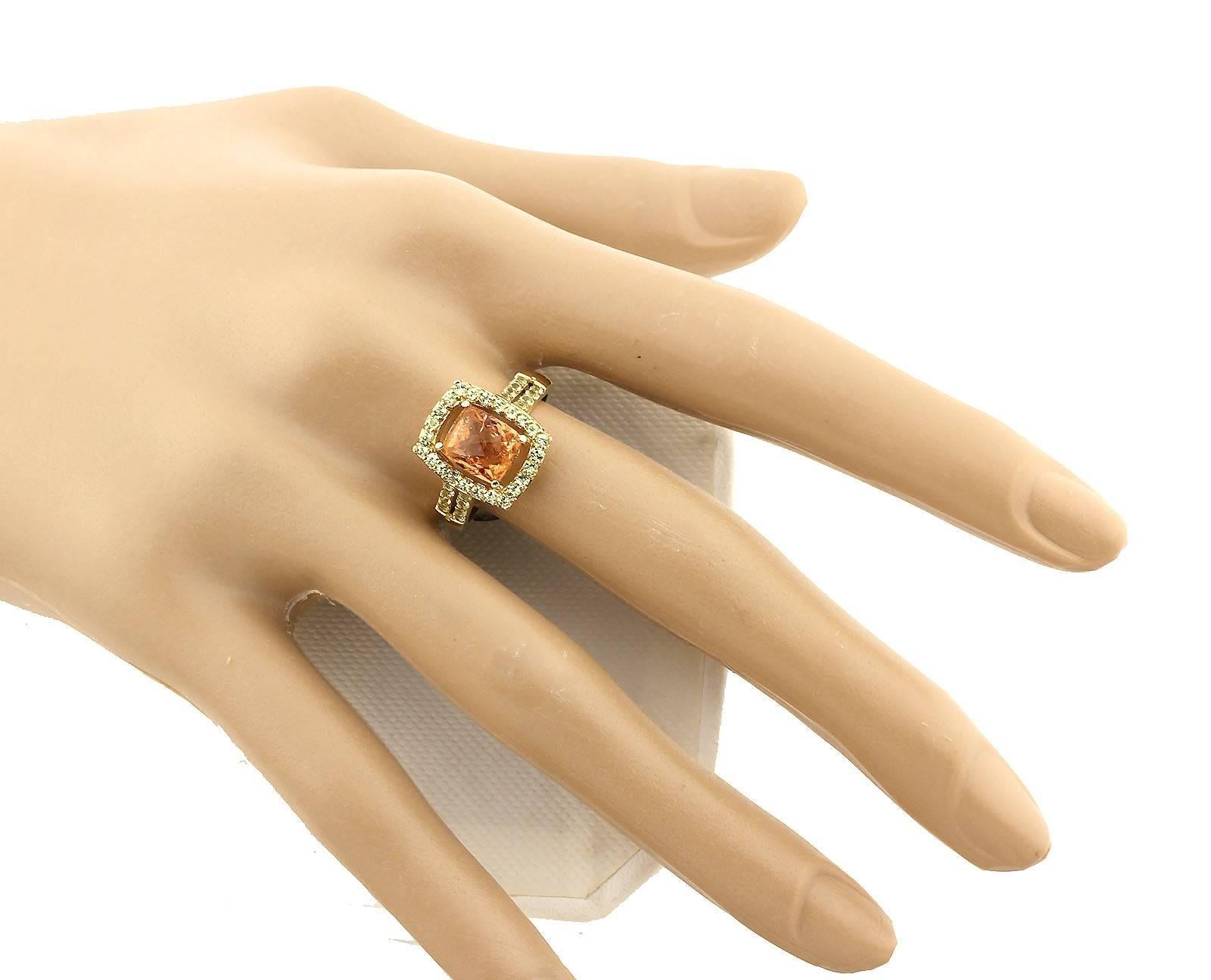 Women's 2.61 Imperial Topaz and Diamond 10Kt Yellow Gold Ring