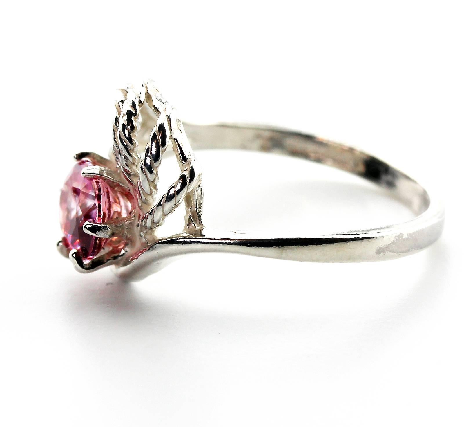 Taille ovale Brillante lampe AJD, VERY RARE  Bague en argent sterling avec spinelle rose/rouge 1,43 carat en vente