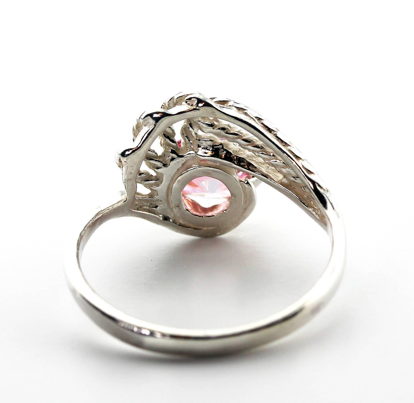 AJD Brilliant VERY RARE  1.43 Ct Pink/red Spinel Sterling Silver Ring In New Condition For Sale In Raleigh, NC