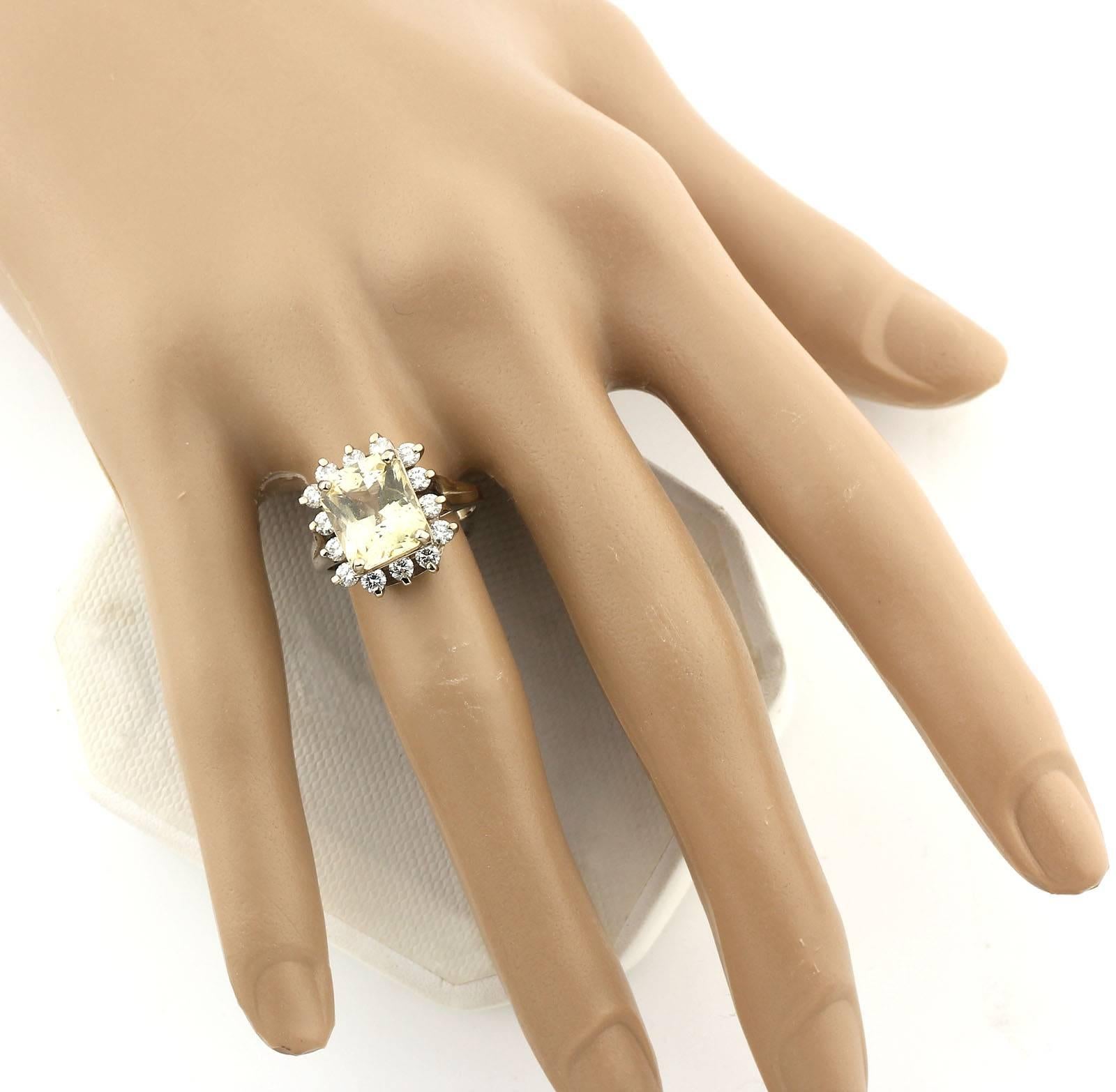 5.5 carat Sri Lanka Yellow Sapphire and Diamond Gold Ring 1