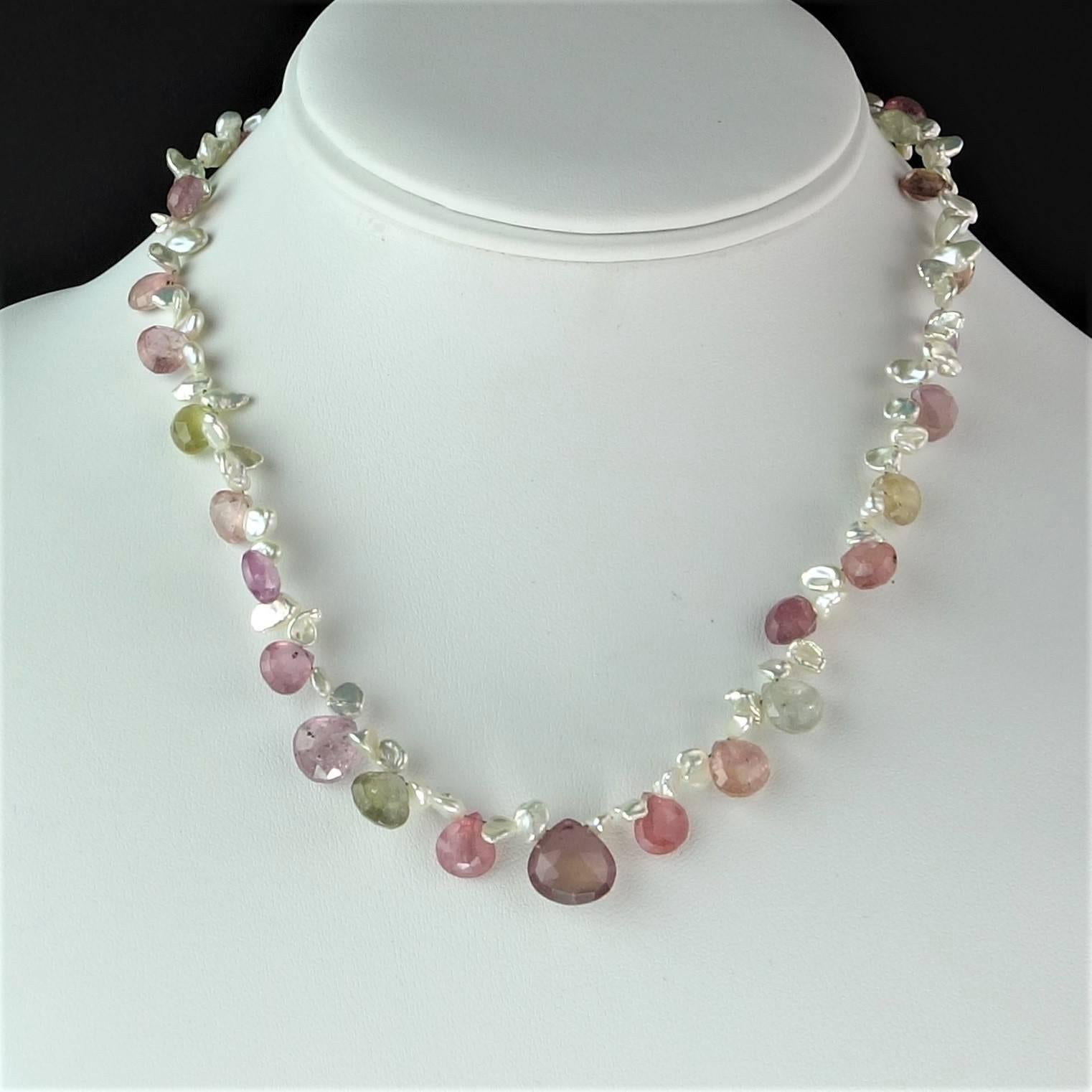 Gemjunky Choker of Multi-Color Natural Sapphire Biolettes and Freshwater Pearls In New Condition In Raleigh, NC