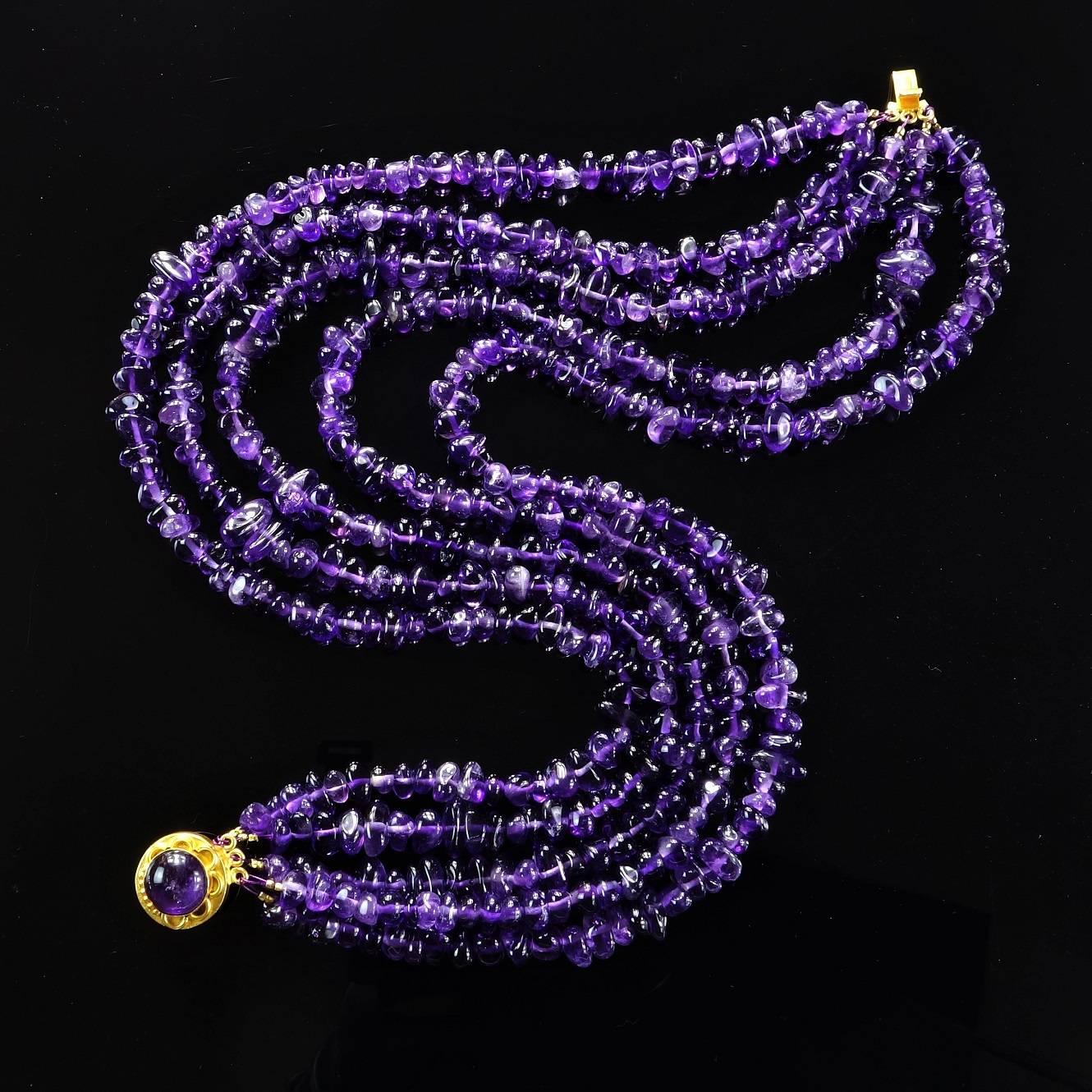 Bead AJD Multi-Strand Amethyst Necklace February Birthstone