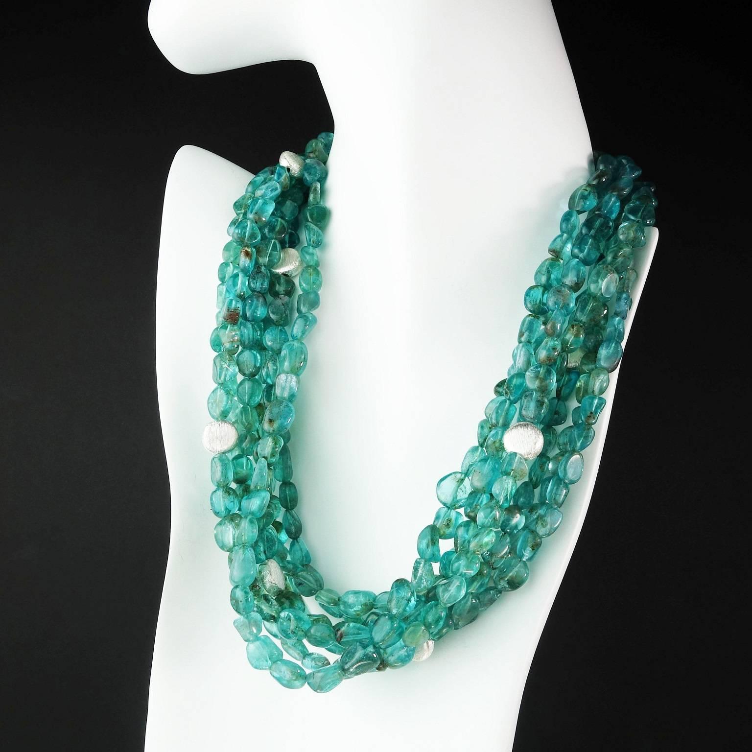 Seven Strand Apatite Necklace In New Condition In Raleigh, NC
