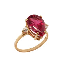 AJD Sparkling Pinky/Red Rubelite
White Sapphires in 14k Gold Ring