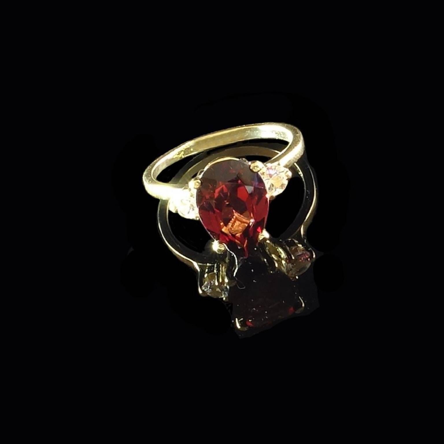 pear shaped garnet ring