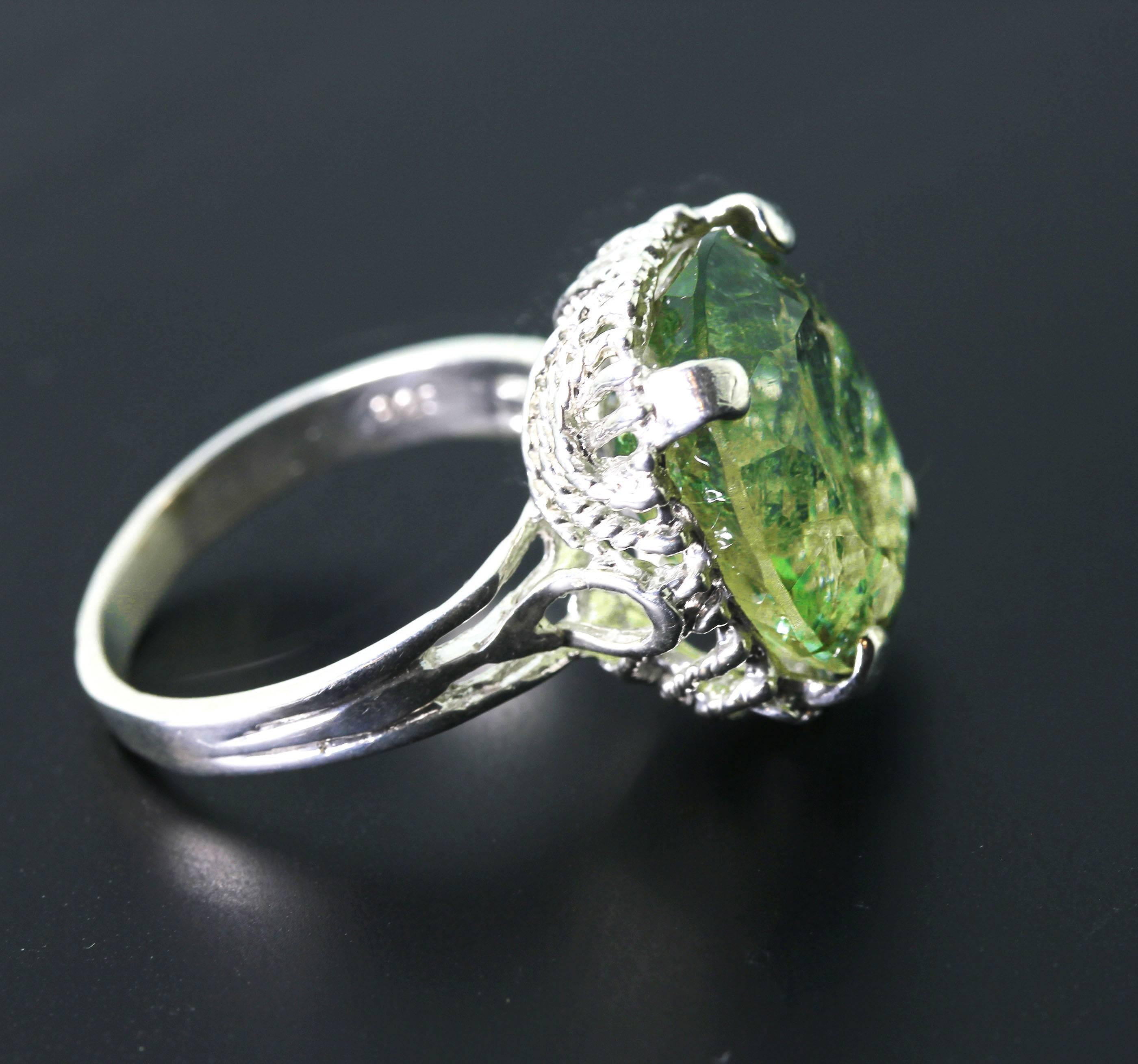 Women's 19 Carat Green Tourmaline Cocktail Ring