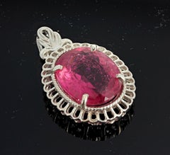 AJD Absolutely Stunning 15 Ct Unique Tourmaline Sterling Silver Pendant