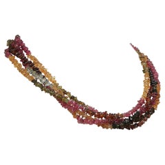 AJD Double-Strand Necklace of Sparkling Multi-Color Tourmaline