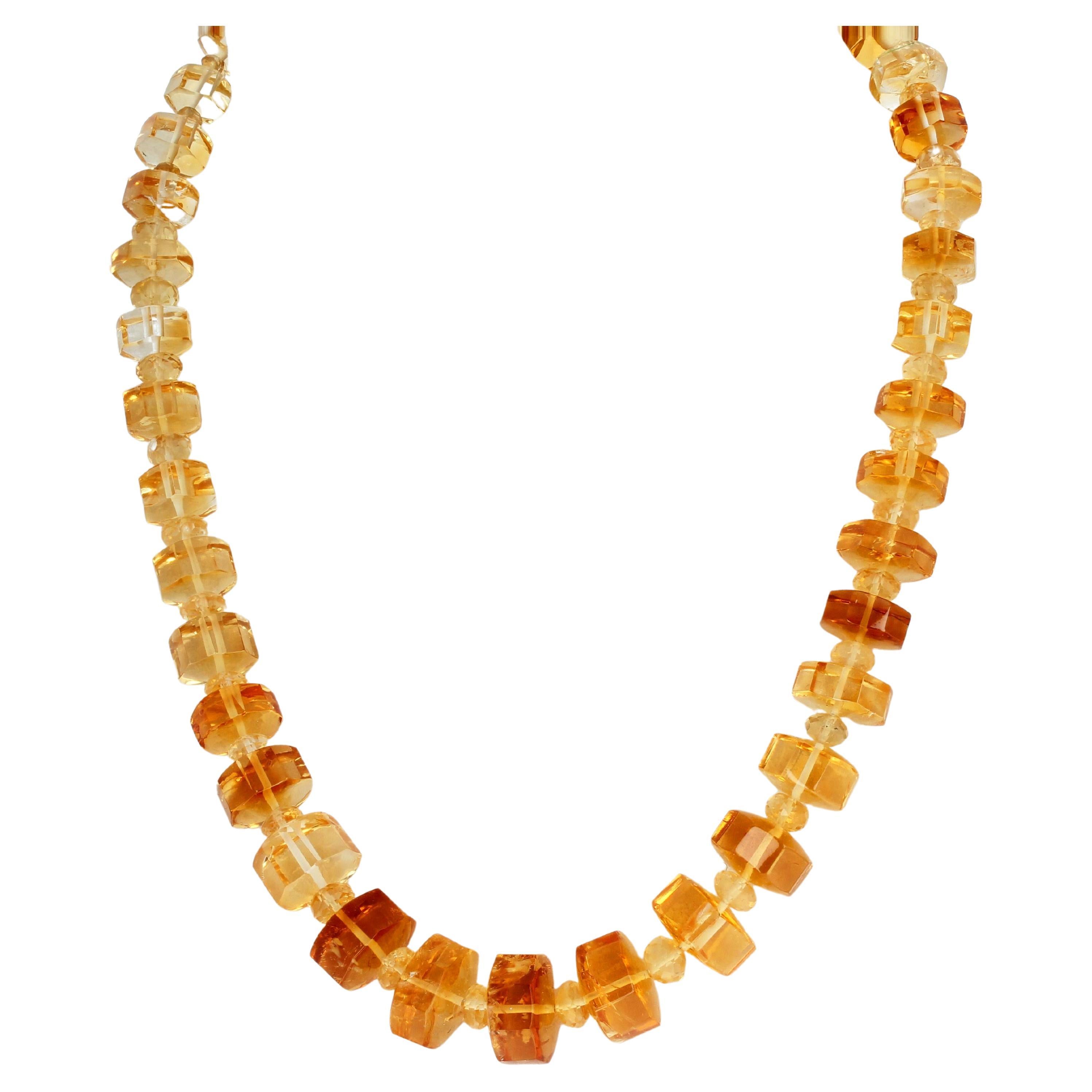 AJD Spectacular Sophisticated 280 Cts of Citrines and Citrine Bead Necklace