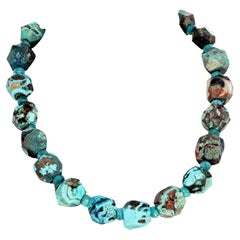 AJD Elegante sehr seltene blaue Meeres Jaspis & Apatit Halskette