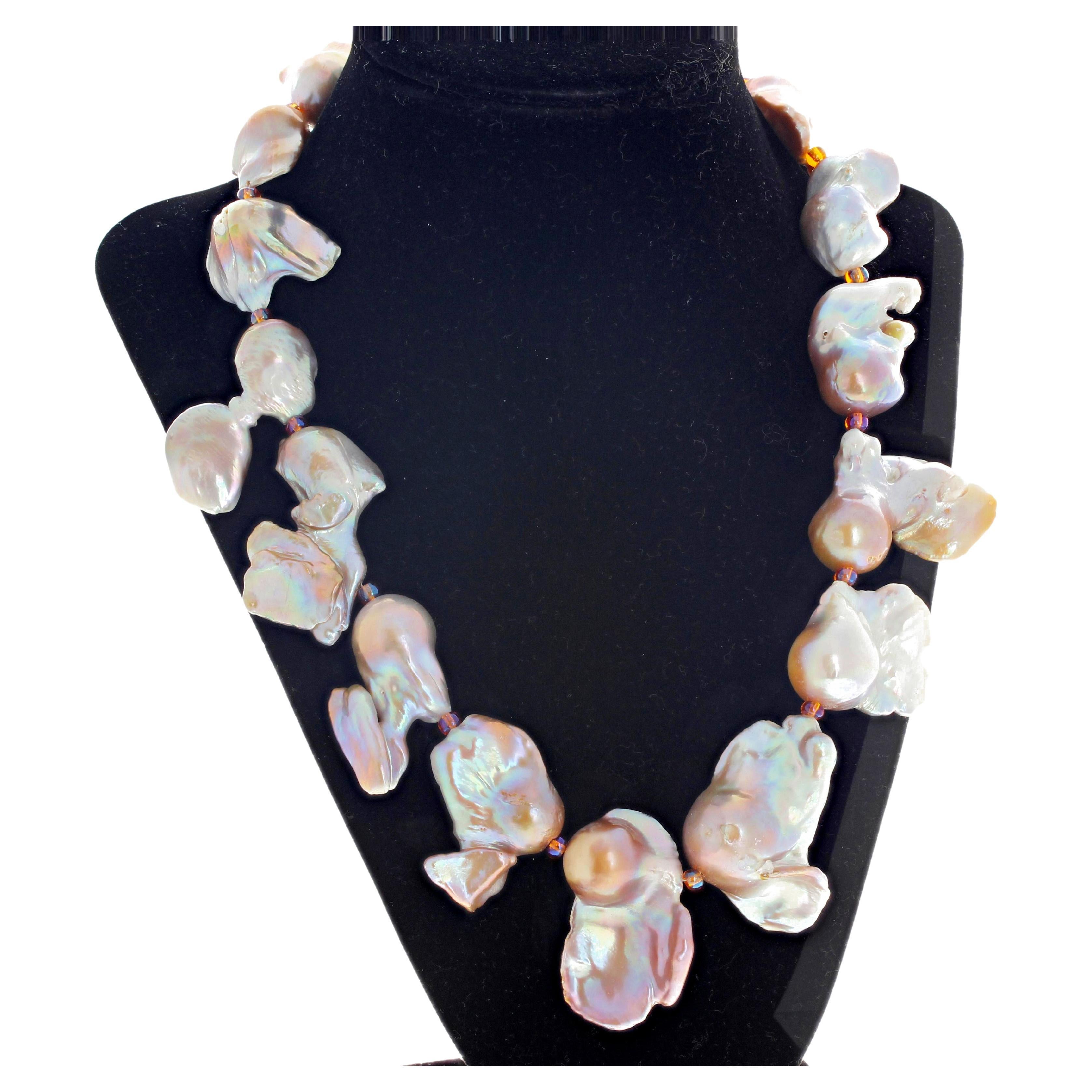 AJD Glamorous REAL 20" Dramatic Baroque 15mm-18mm Pearl Necklace For Sale