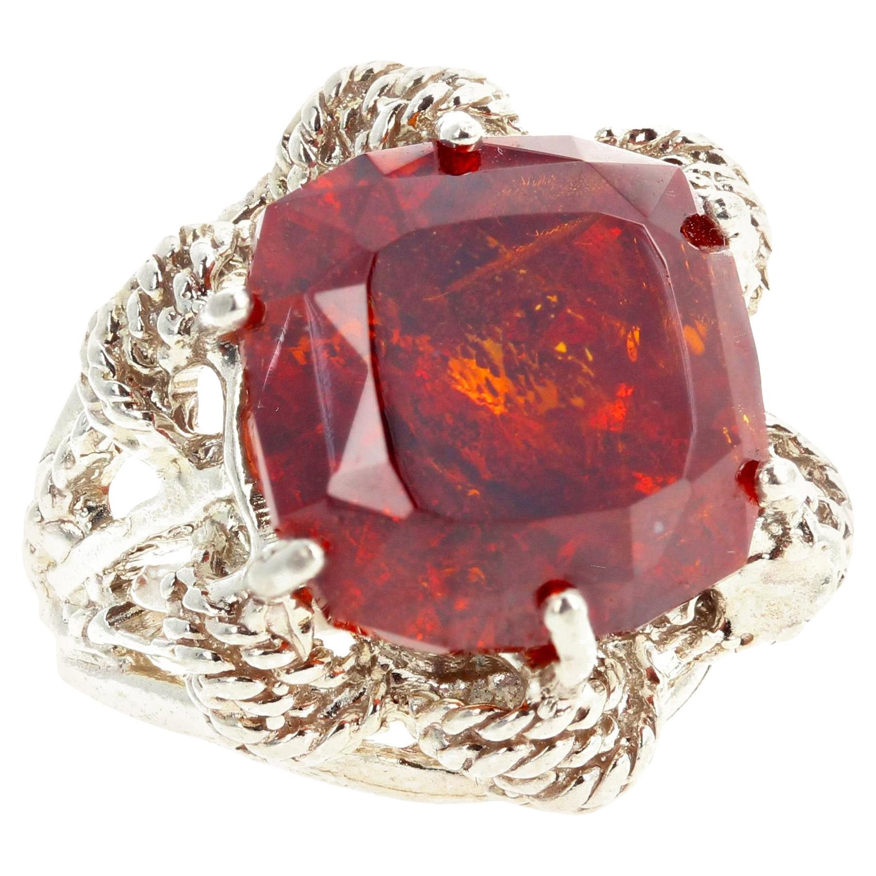AJD Intensely Extremely Glittering VERY RARE 16.4 Carat Sphalerite Ring For Sale