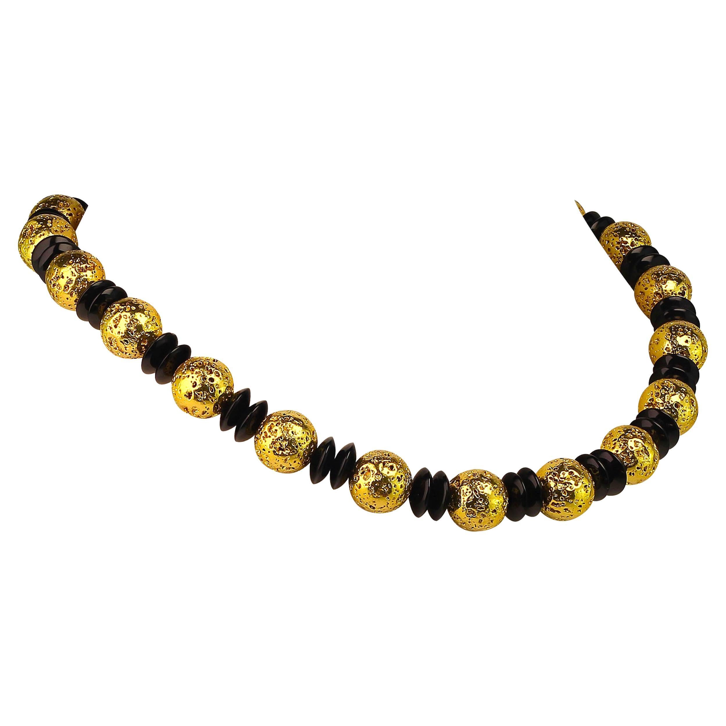AJD Elegant Gold and Black Choker Necklace