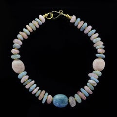Pink Morganite & Blue Aquamarine Necklace by Aria Jewelry, 19\"