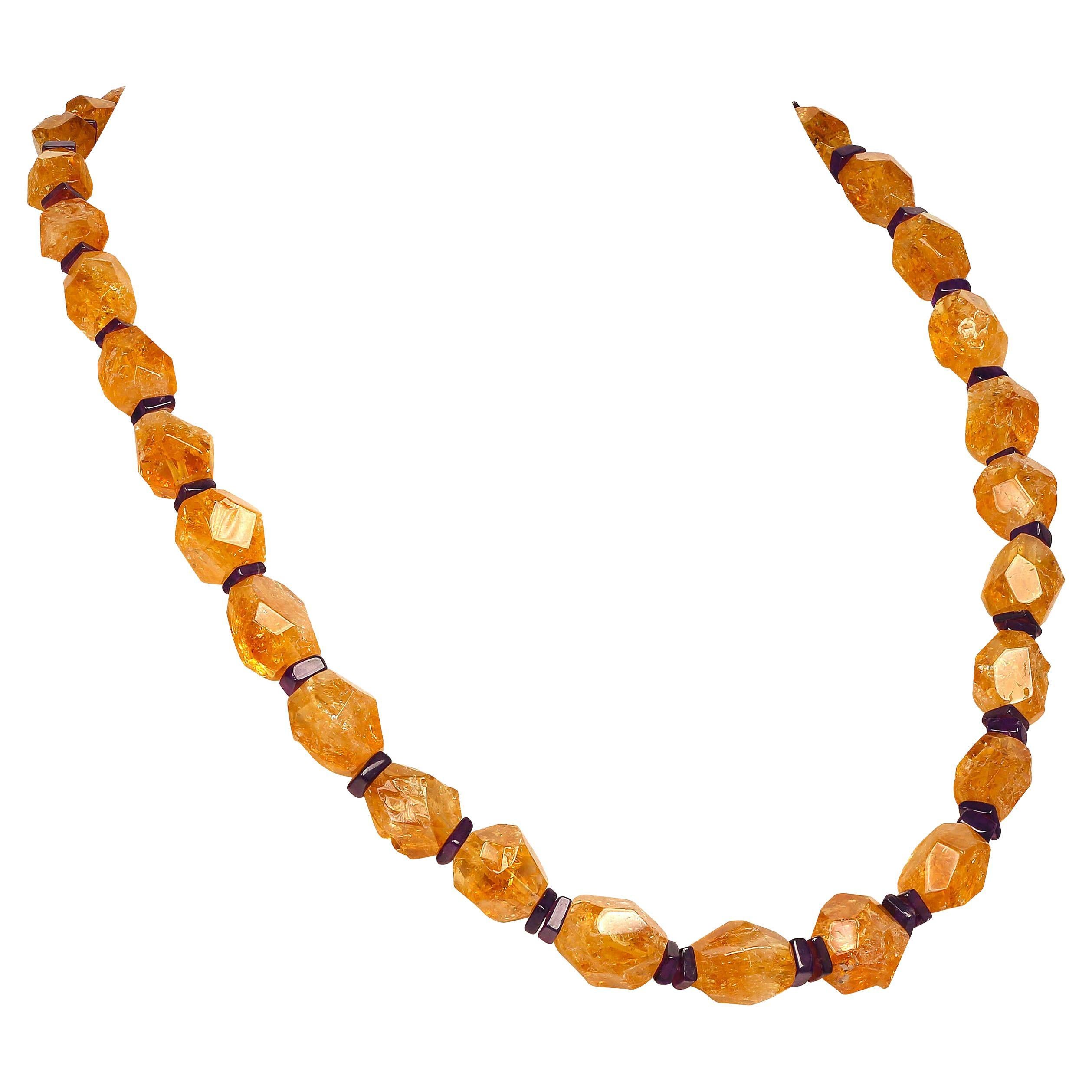 citrine and amethyst necklace