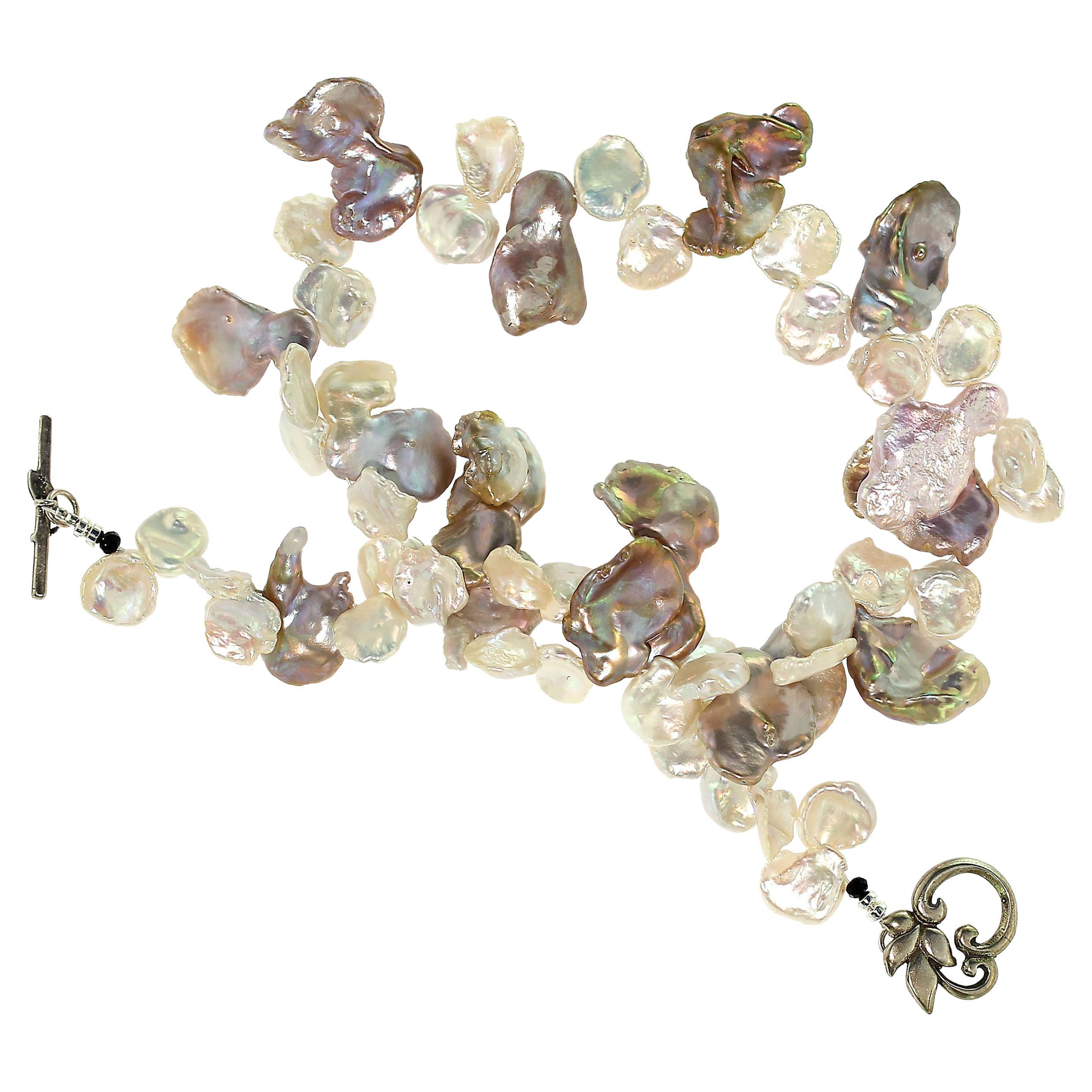 Choker-Halskette mit 17 Zoll Keshi-Perlen, JD  Juni Geburtsstein für Damen oder Herren im Angebot