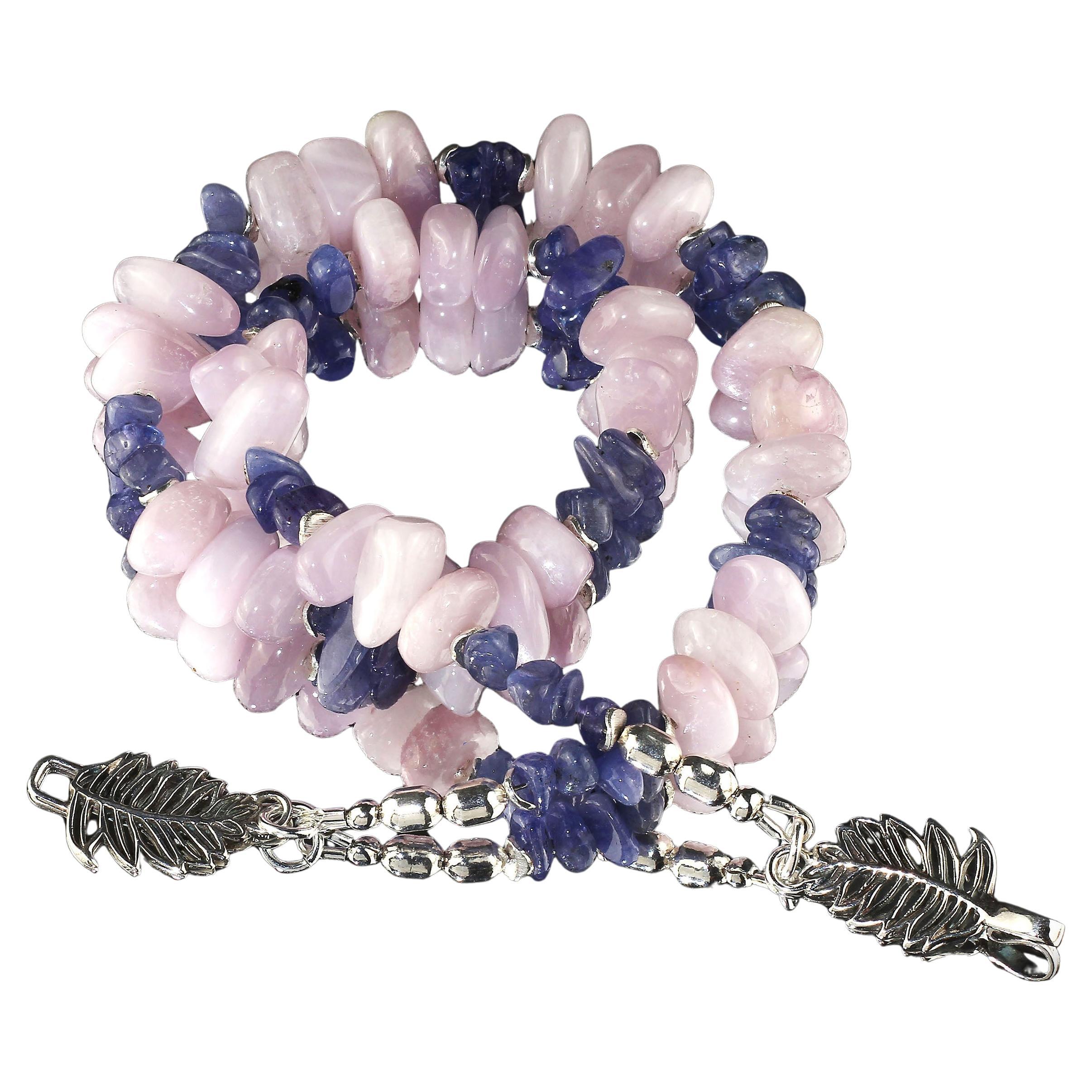 AJD  Collar de Verano de Kunzita y Tanzanita de 17 pulgadas en venta