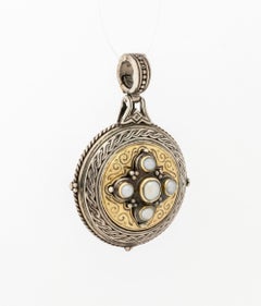 Konstantino Byzantine Sterling Silver 18K Gold Pearl Enhancer Pendant