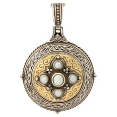 Konstantino Byzantine Sterling Silver 18K Gold Pearl Enhancer Pendant