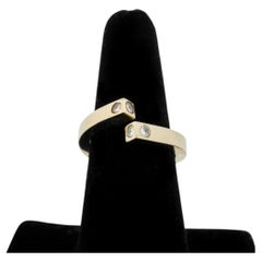 Vintage Modernist Diamond and 14K Yellow Gold Open Ring