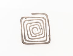 Ed Wiener Vintage Geometric Spiral Sterling Silver Brooch
