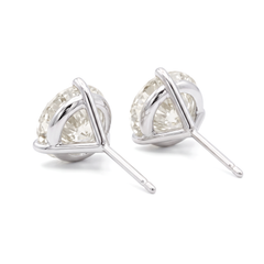 6.12ctw GIA L-M VVS2 Round Diamond 14K White Gold Martini Stud Earrings