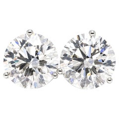 GIA 8.02ctw K VS2 Round Brilliant Diamond Martini Earrings