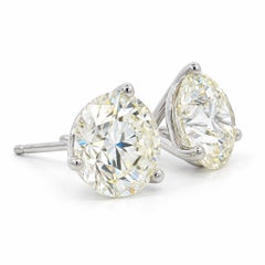 3.11ctw GIA Certified Round Brilliant Diamond Stud Earrings, Premier Gem Corp