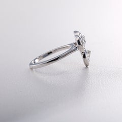 Anello con tre pietre, con diamante grezzo naturale da 0,77 carati, in oro bianco 18 carati
