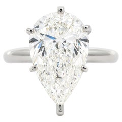 GIA 4.01ct I VS1 Pear Diamond Platinum Six-Prong Solitaire Ring