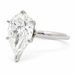 GIA 4.01ct I VS1 Pear Diamond Platinum Six-Prong Solitaire Ring