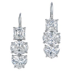 1.01ct GIA Certified Asscher Diamond Drop Earrings by Premier Gem Corp