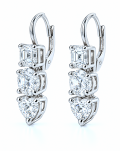 1.01ct GIA Certified Asscher Diamond Drop Earrings by Premier Gem Corp