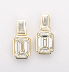 2.01ct GIA Certified Emerald Diamond Drop Earrings by Premier Gem Corp
