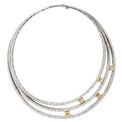 Ritz Jewelry London Diamond Choker with Fancy Yellow Diamonds, circa 2000
